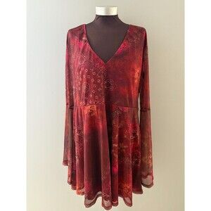 Cider Babydoll Top Size 2X Forest Fairy Bell Sleeve Whimsigoth Vampire Fantasy